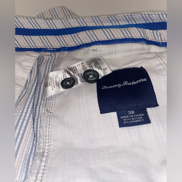 Tommy Bahama Shorts Men's Striped Nylon Size 38 Stretch Hawaiian Outdoor Active - Picture 6 of 9